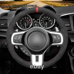 DIY Black Car Steering Wheel Cover Wrap for Mitsubishi Lancer Evolution EVO X10
