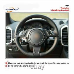 DIY Black Car Steering Wheel Cover Wrap for Porsche 911 Boxster Cayman #D009