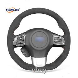 DIY Black Car Steering Wheel Cover Wrap for Subaru WRX (STI) Levorg #A006