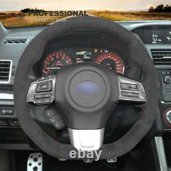 DIY Black Car Steering Wheel Cover Wrap for Subaru WRX (STI) Levorg #A006