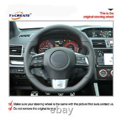 DIY Black Car Steering Wheel Cover Wrap for Subaru WRX (STI) Levorg #A006