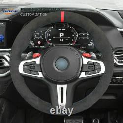 DIY Black Car Steering Wheel Cover for BMW F90 F92 F93 F97 F98 F95 F96 X3 #D029