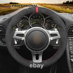 DIY Black Car Steering Wheel Cover for Porsche 911 Boxster Cayenne #A005