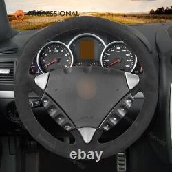 DIY Custom Black Alcantara Car Steering Wheel Cover for Porsche Cayenne 2004
