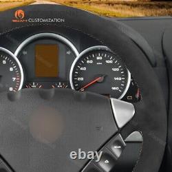 DIY Custom Black Alcantara Car Steering Wheel Cover for Porsche Cayenne 2004