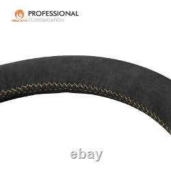 DIY Custom Black Alcantara Car Steering Wheel Cover for Porsche Cayenne 2004
