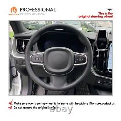 DIY Custom Dark Gray Alcantara Car Steering Wheel Cover for Volvo XC90 2015-2017