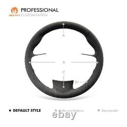 DIY Custom Dark Gray Alcantara Car Steering Wheel Cover for Volvo XC90 2015-2017