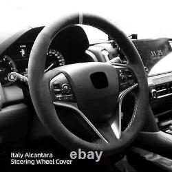 DIY Hand Stitch Alcantara Car Steering Wheel Cover For Honda Acura MDX 2014-2018