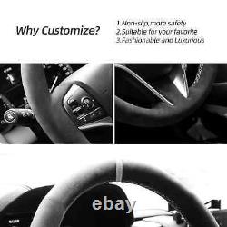 DIY Hand Stitch Alcantara Car Steering Wheel Cover For Honda Acura MDX 2014-2018