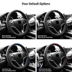 DIY Hand Stitch Alcantara Car Steering Wheel Cover For Honda Acura MDX 2014-2018