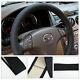 DIY Leather Car Auto Steering Wheel Cover With Needles and Thread Black SC