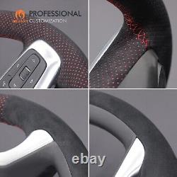 DIY Red Mesh Alcantara Steering Wheel Cover for Chevrolet (Chevy) Silverado 1500