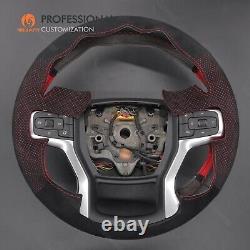 DIY Red Mesh Alcantara Steering Wheel Cover for Chevrolet (Chevy) Silverado 1500