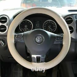 DIY With Needles Beige For Honda Pilot Car Steering Wheel Cover Genuine Leather