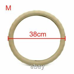 DIY With Needles Beige For Honda Pilot Car Steering Wheel Cover Genuine Leather