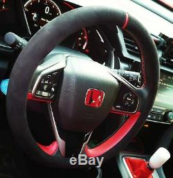 D cut Alcantara Steering Wheel Cover for HONDA Civic Type R