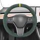 Dark Gray Alcantara Black Car Steering Wheel Cover for Tesla Model 3 / Model Y