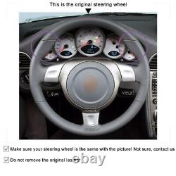 Dark Grey Alcantara Steering Wheel Cover For Porsche 911 997 Boxster 987 Cayman