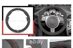 Dark Grey Alcantara Steering Wheel Cover For Porsche 911 997 Boxster 987 Cayman