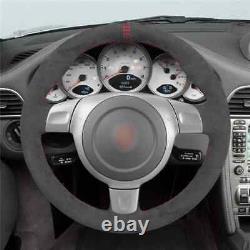 Dark Grey Alcantara Steering Wheel Cover for Porsche 911 997 Boxster Cayman 987