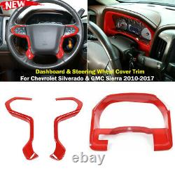 Dashboard & Steering Wheel Decoration Cover Trim For Chevy Silverado& GMC Sierra