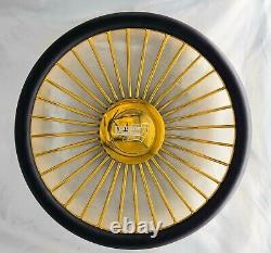 Dayton Gold Wire Steering Wheel With Horn Button, Adapter, And Leather Grip