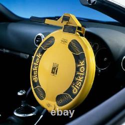 Disklok Security Medium 39-41.5cm Yellow Disklok Steering Wheel Anti Theft Lock
