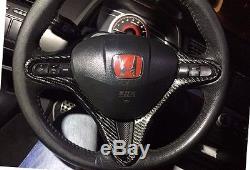 Dry Carbon Fiber Steering Wheel Cover Overlay For 2006-2011 Honda Civic Sedan 4D