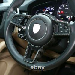 Dry Carbon Fiber Steering Wheel Cover Trim For Porsche 718 911 Cayenne Macan