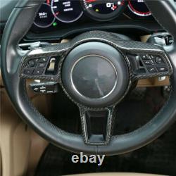 Dry Carbon Fiber Steering Wheel Cover Trim For Porsche 718 911 Cayenne Macan