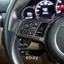 Dry Carbon Fiber Steering Wheel Cover Trim For Porsche 718 911 Cayenne Macan