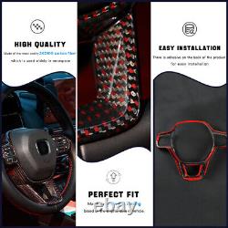 Dry Carbon Fiber Steering Wheel Cover for 11th Gen Civic Type R FL5 Black Red