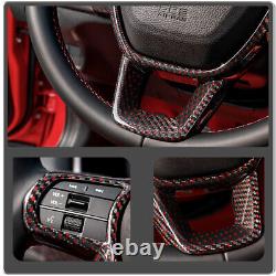 Dry Carbon Fiber Steering Wheel Cover for 11th Gen Civic Type R FL5 Black Red