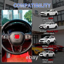 Dry Carbon Fiber Steering Wheel Cover for 11th Gen Civic Type R FL5 Black Red