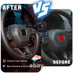 Dry Carbon Fiber Steering Wheel Cover for 11th Gen Civic Type R FL5 Black Red