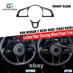 Dry Carbon Fiber Steering Wheel Panel Cover For Nissan Z Fairlady Z RZ34 2023+