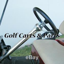 EZGO TXT Golf Cart Steering Wheel 14 Black With Chrome Column Cover and Adapter