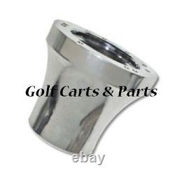 EZGO TXT Golf Cart Steering Wheel Black/Silver Chrome Column Cover and Adapter