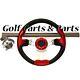 EZGO TXT Golf Cart Steering Wheel Red Black With Chrome Column Cover and Adapter