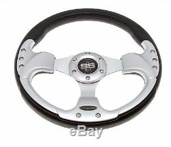 EZ-GO RXV/TXT Chrome/Black Steering Wheel/Hub Adapter/Chrome Cover Kit