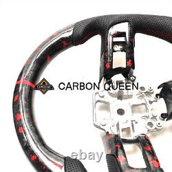 FORGED CARBON FIBER Steering Wheel FOR FORD MUSTANG GT RED STRIPE 2015-17 years