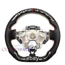 FORGED CARBON FIBER Steering Wheel FOR NISSAN 370Z NISMO BLACK LEATHER REDACCENT