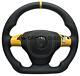 FULL LEATHER Steering Wheel FOR Chevrolet Corvette C6 Z06 ZR1 WithYELLOW STRIPE