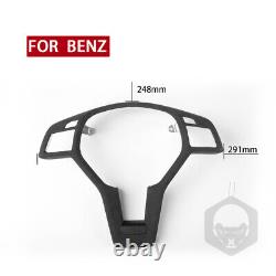 Fit Benz W176 W204 W117 W212 W207 W218 LHD Black Suede Steering Wheel Cover Trim