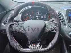 Fit Chevrolet Malibu XL 16-21 New carbon fiber sport flat steering wheel + Cover