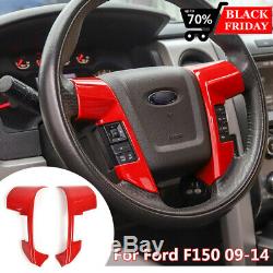 Fit F150 Raptor Steering Wheel Moulding Cover trims Accessories 2009-2014 Red