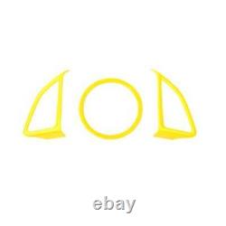 Fit For Chevrolet Camaro 2016-2021 Cover Trim Steering Wheel Button Yellow 3PCS