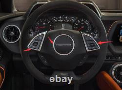 Fit For Chevrolet Camaro 2016-2021 Cover Trim Steering Wheel Button Yellow 3PCS