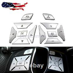 Fit For Mercedes Benz W204 C 2012-2016 Steering Wheel Button Silver Trim Cover